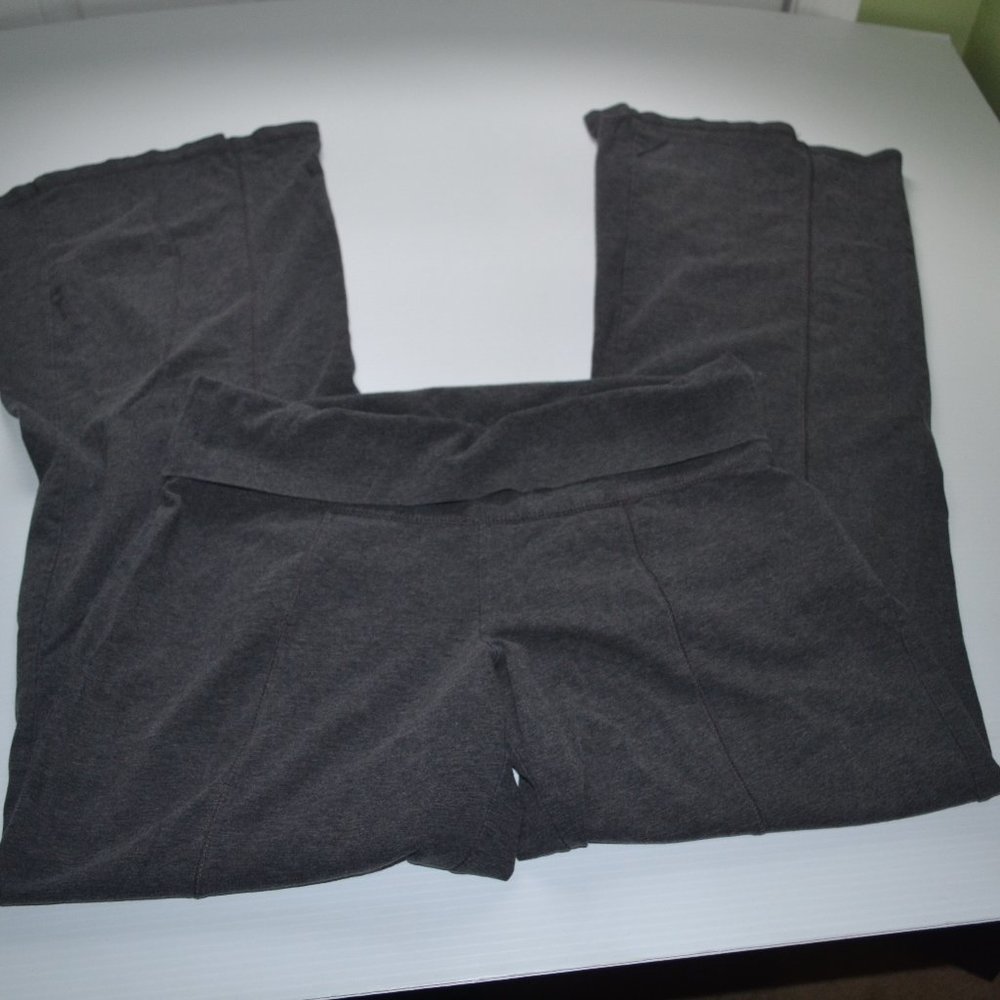 Grey Roll down waisted yoga pants